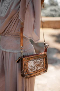 Leather Pouch Bag Cow Camel