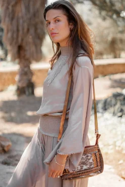 Leather Pouch Bag Cow Camel