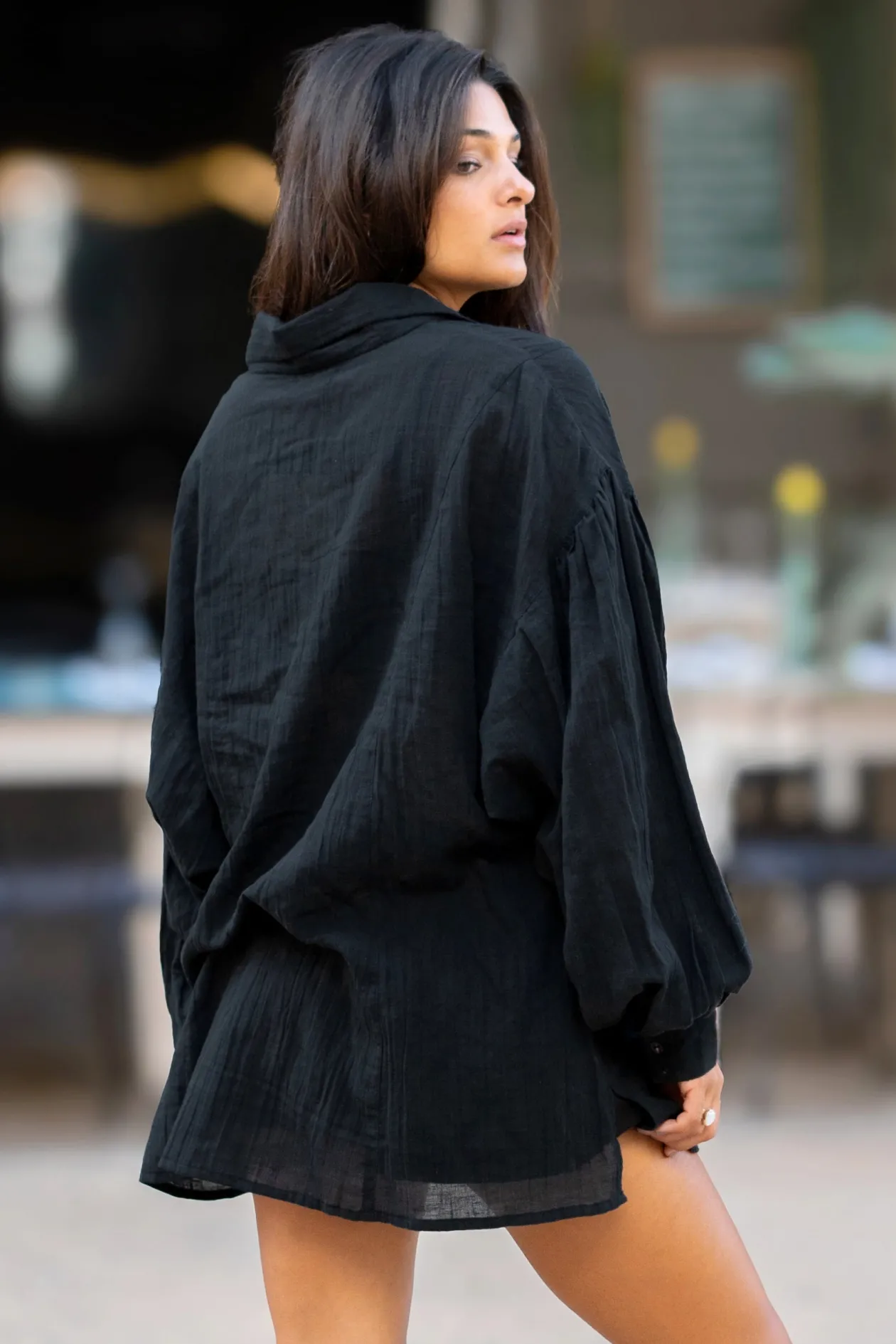 Long Blouse Sparkle Black