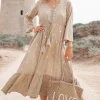 Long Dress Flora Taupe