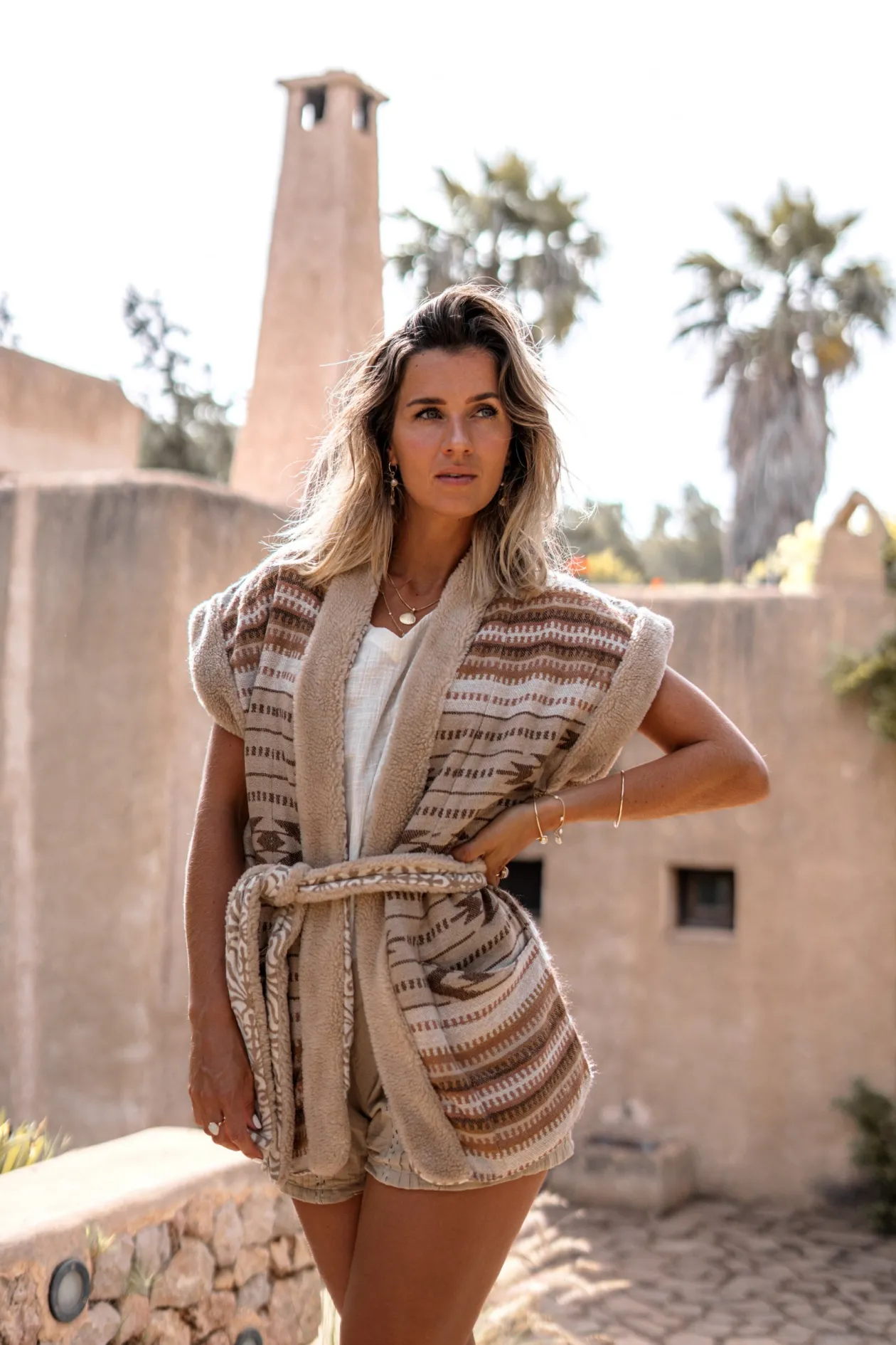 Long Fur Gilet Nomad Natural