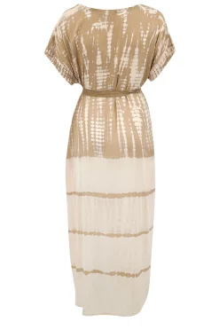 Long Kaftan Noa Tie Dye Sand/ Beige