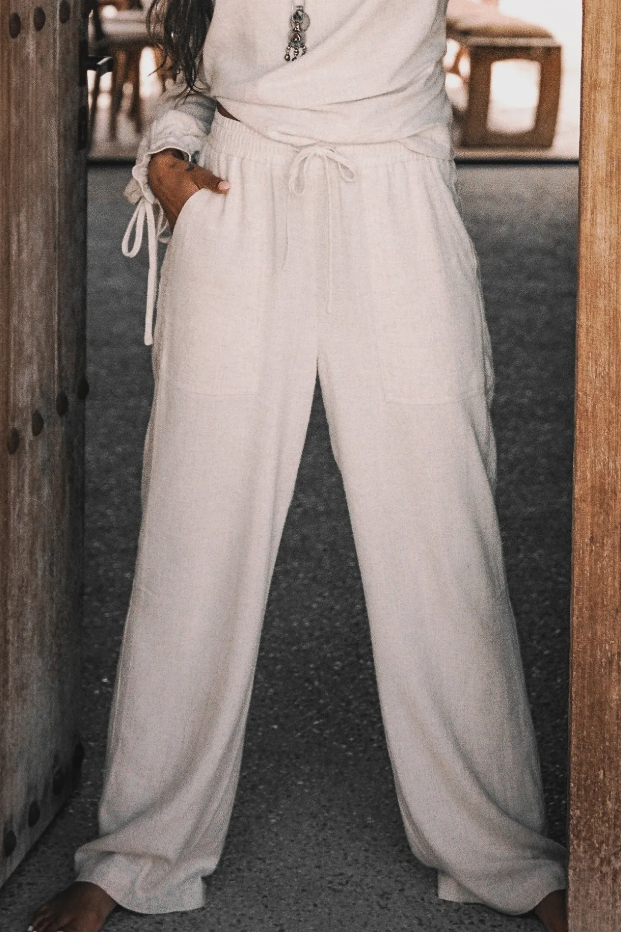 Lyana Linen Pants Light Beige