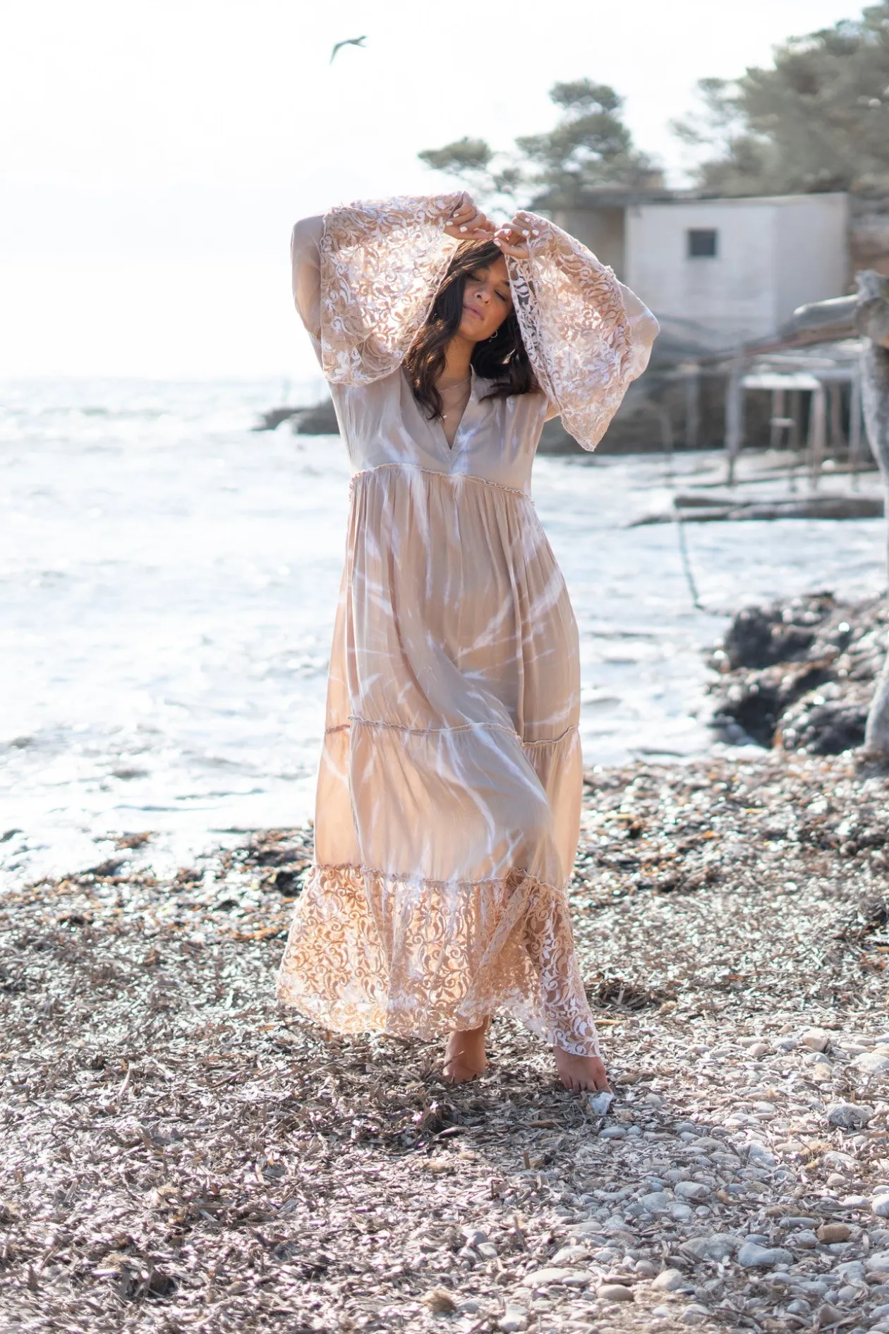 Maxi Dress Dali Batik Taupe
