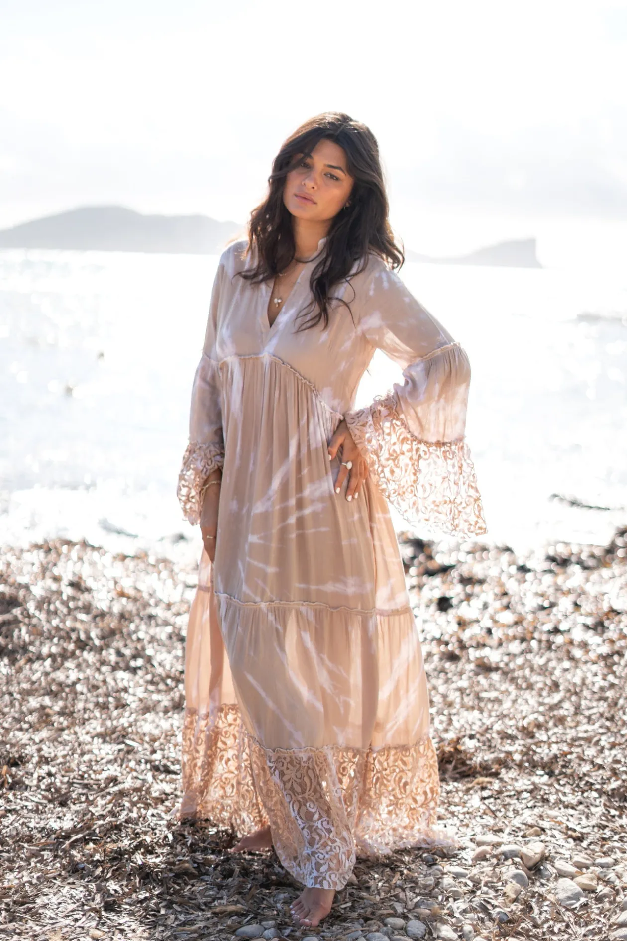 Maxi Dress Dali Batik Taupe