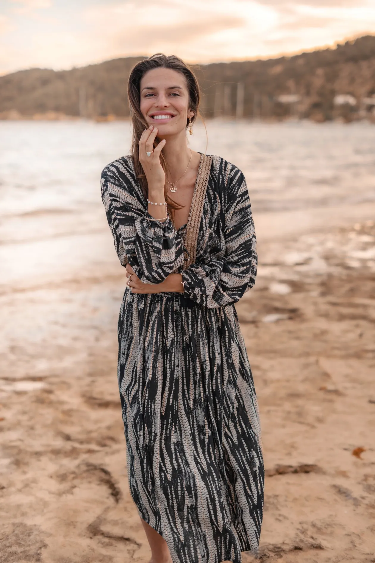 Maxi Dress Emika Black Print