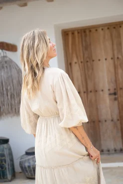 Maxi Dress Glorio Cuadros Sand