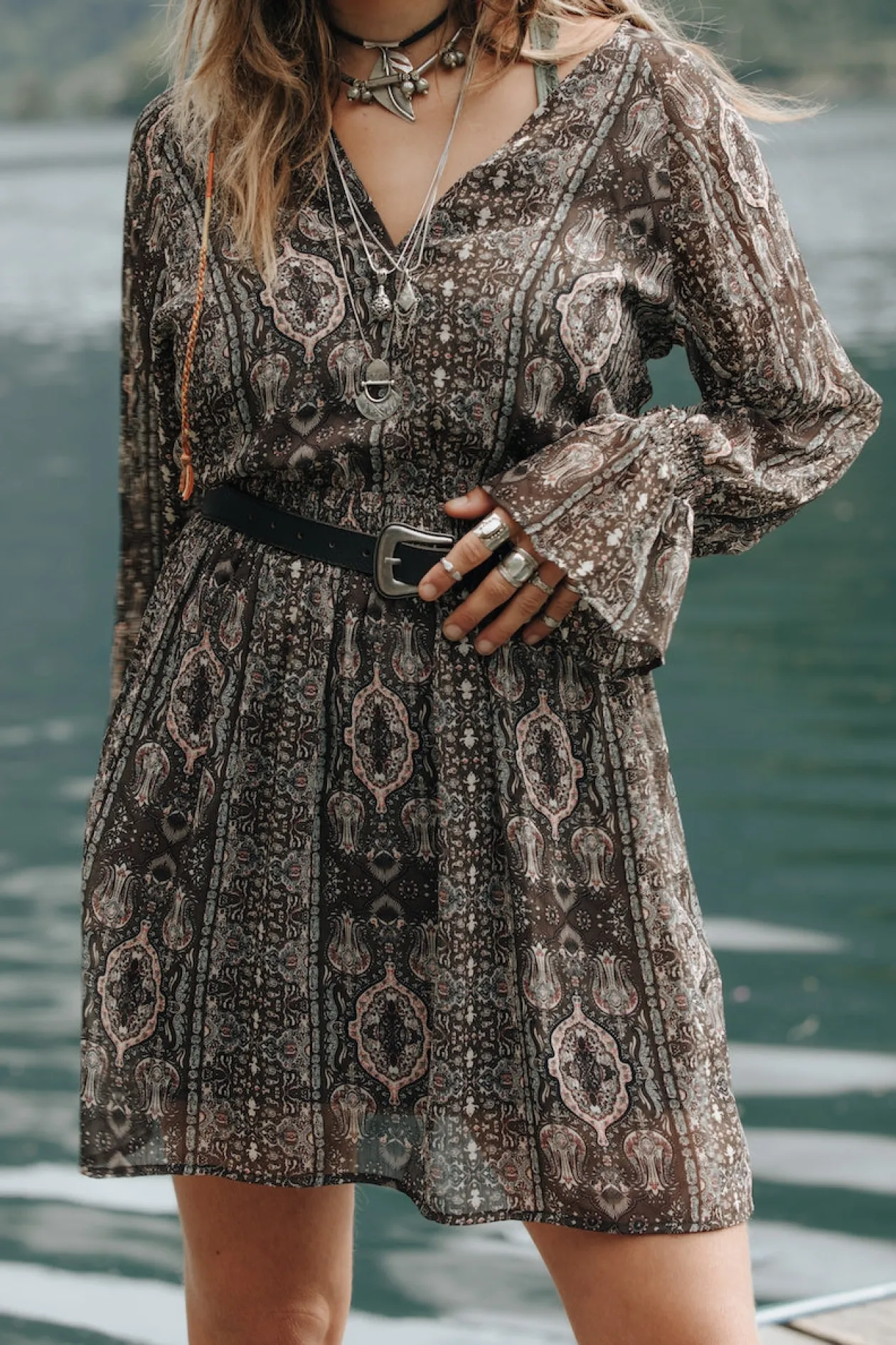 Maya printed smock dress