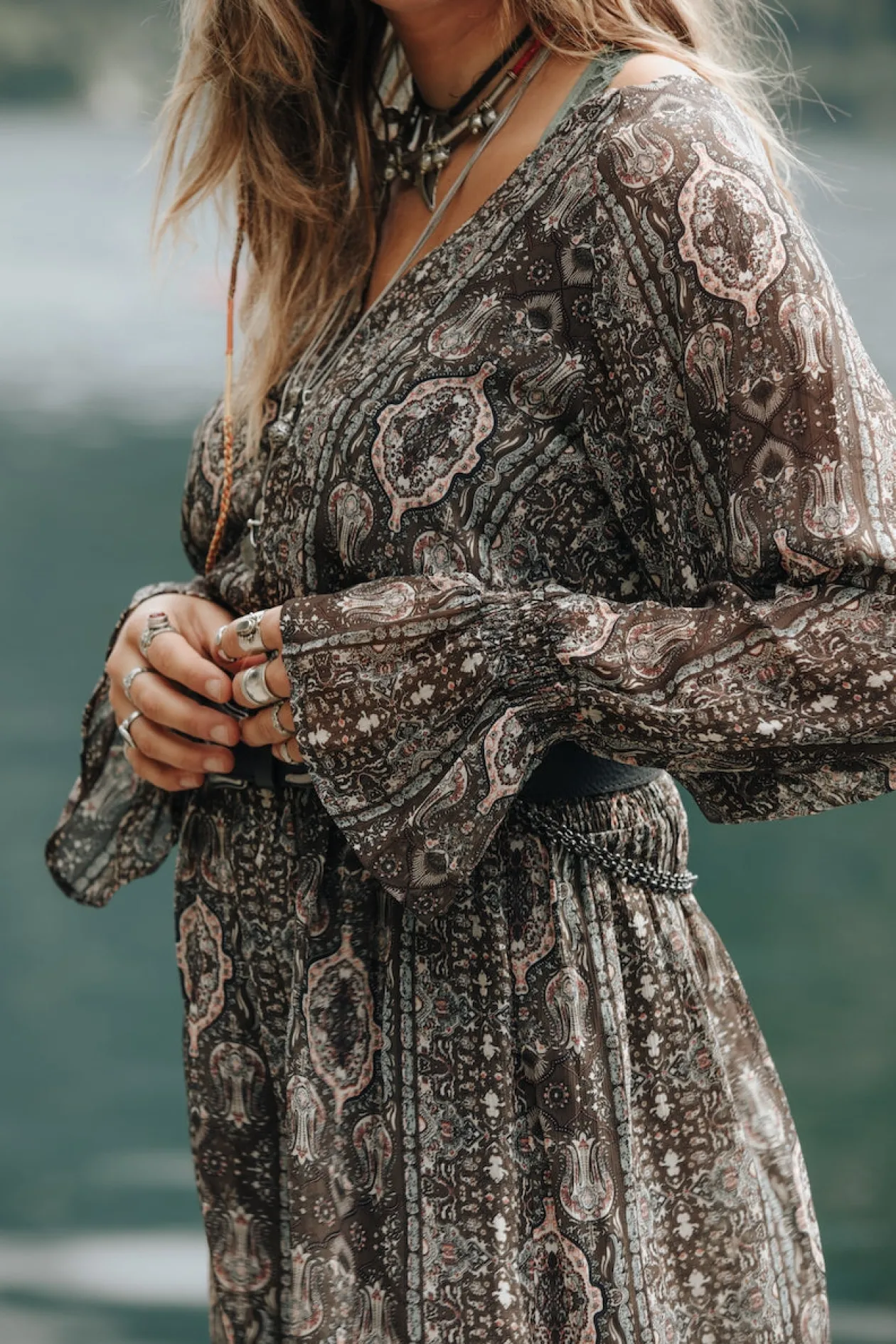 Maya printed smock dress