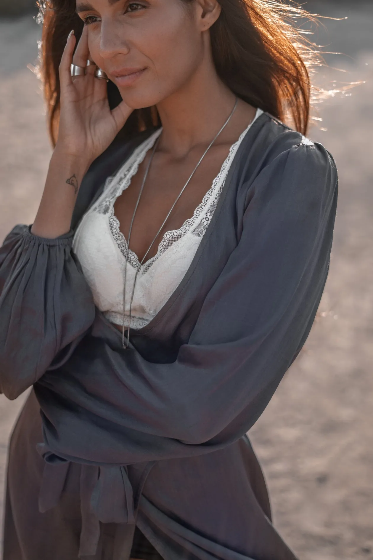 Noor midi satin dress
