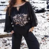 Pantalon Agar Bordado Black