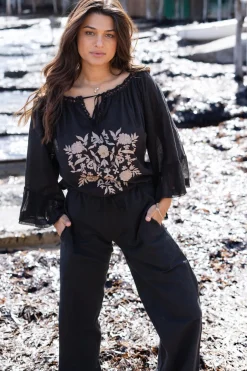 Pantalon Agar Bordado Black
