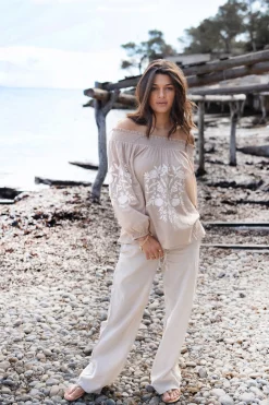 Pantalon Agar Bordado Light taupe