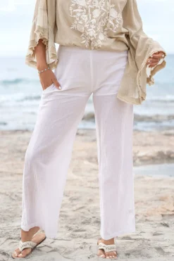 Pantalon Agar Bordado White