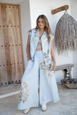 Pantalon Vena Floral Pale blue