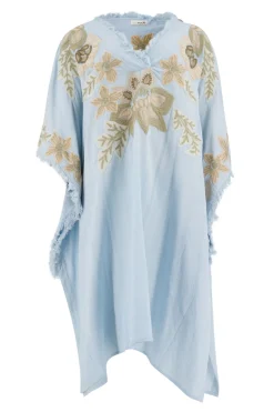 Poncho Alanza Floral Pale blue