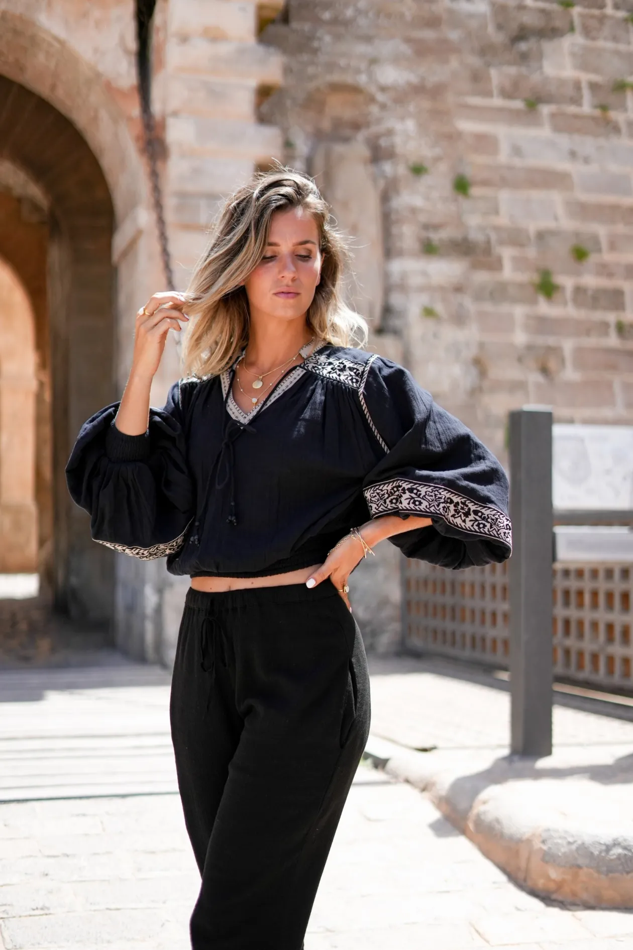 Puffsleeve Blouse Espanola Black