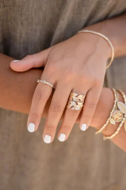 Ring Dots Silver White