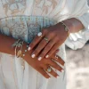 Ring Stone Gold White