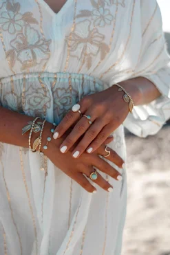 Ring Stone Gold White