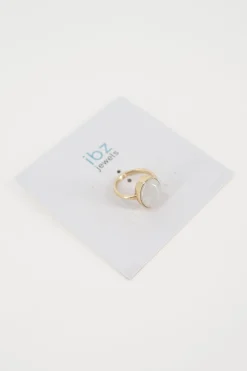 Ring Stone Gold White