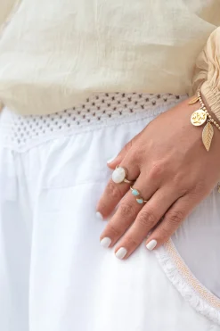 Ring Stone Gold White