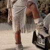 Rosy Fringe Skirt