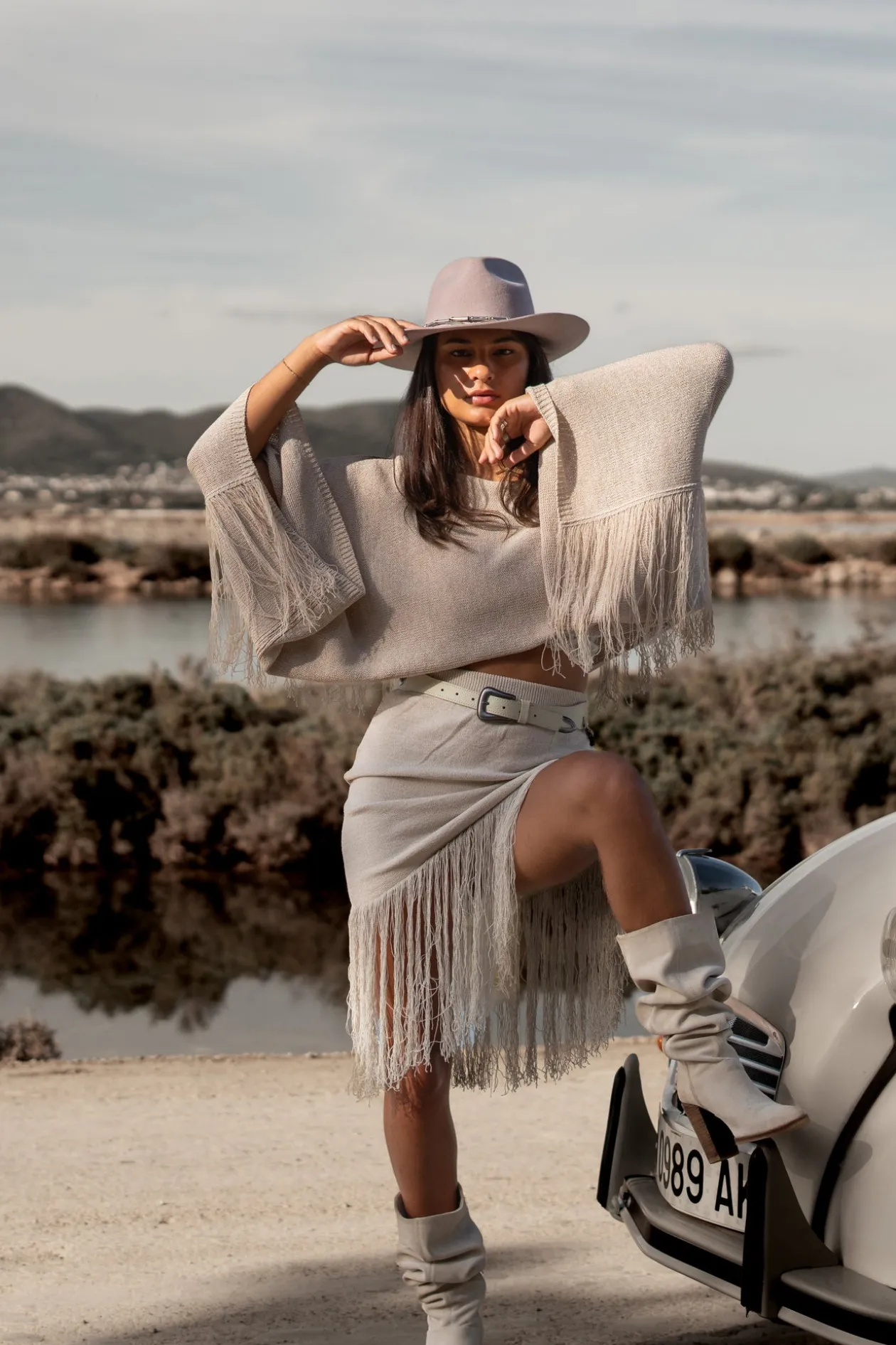 Rosy Fringe Skirt