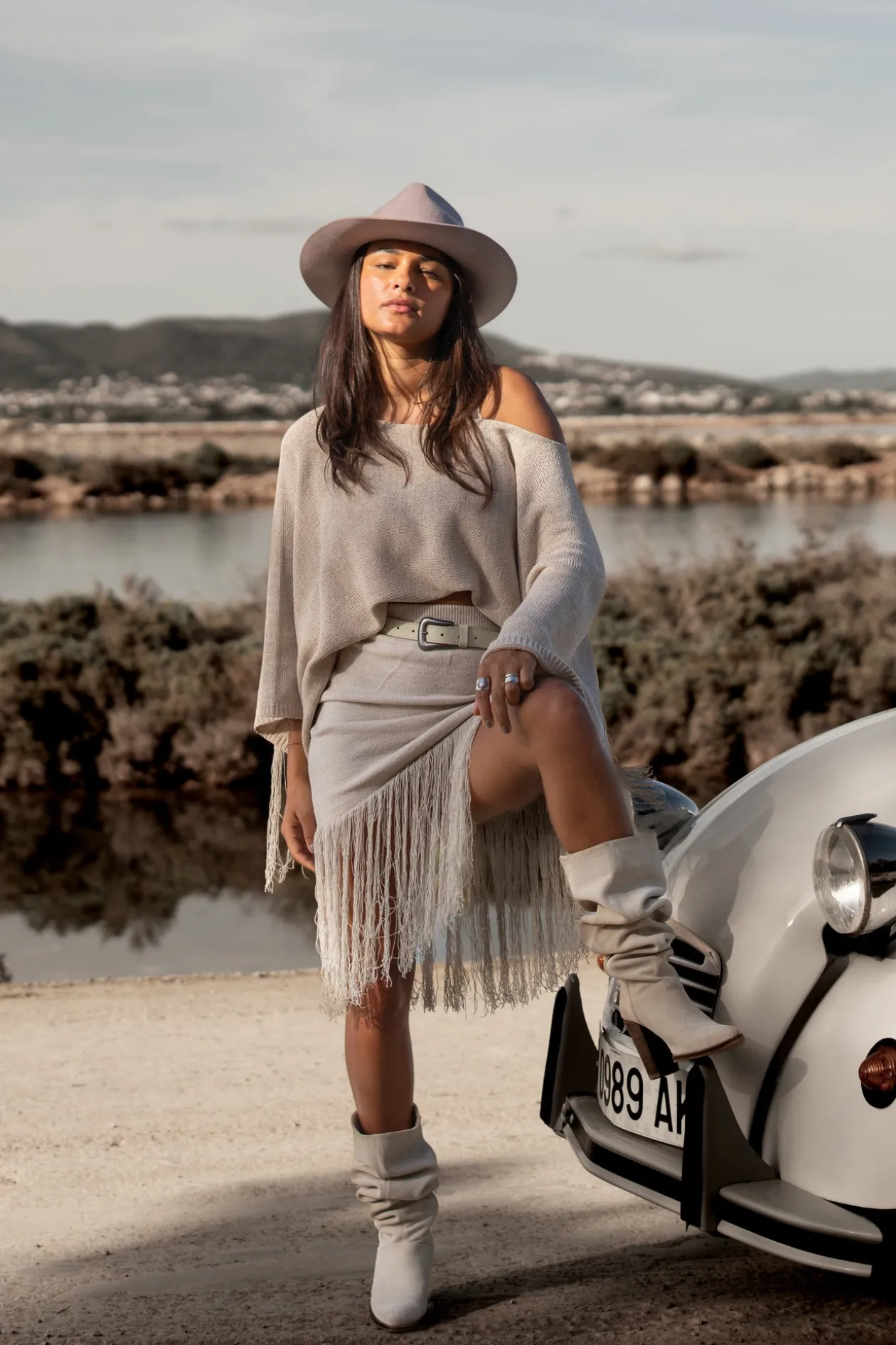 Rosy Fringe Skirt
