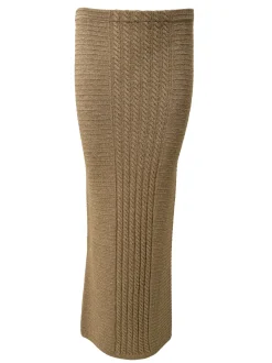 Row Knitted Skirt Bruin