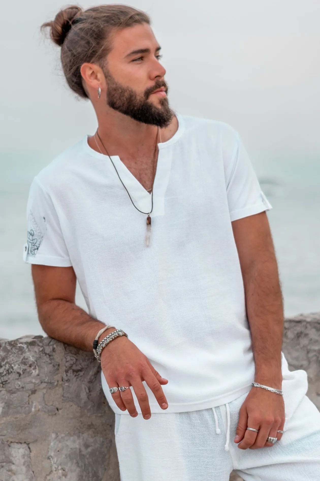 Shirt Chano Mandala White