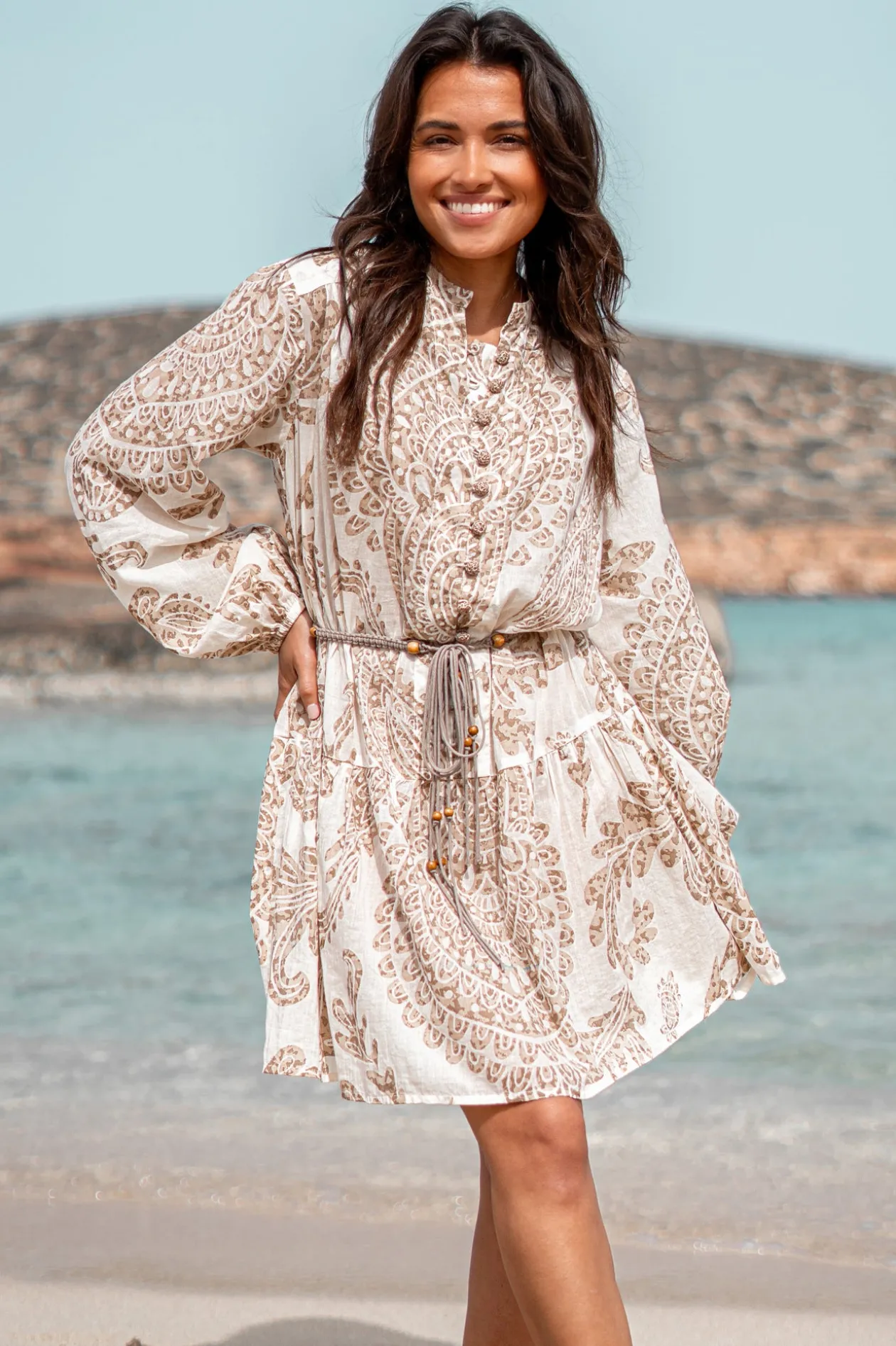Short Dress Adella Taupe