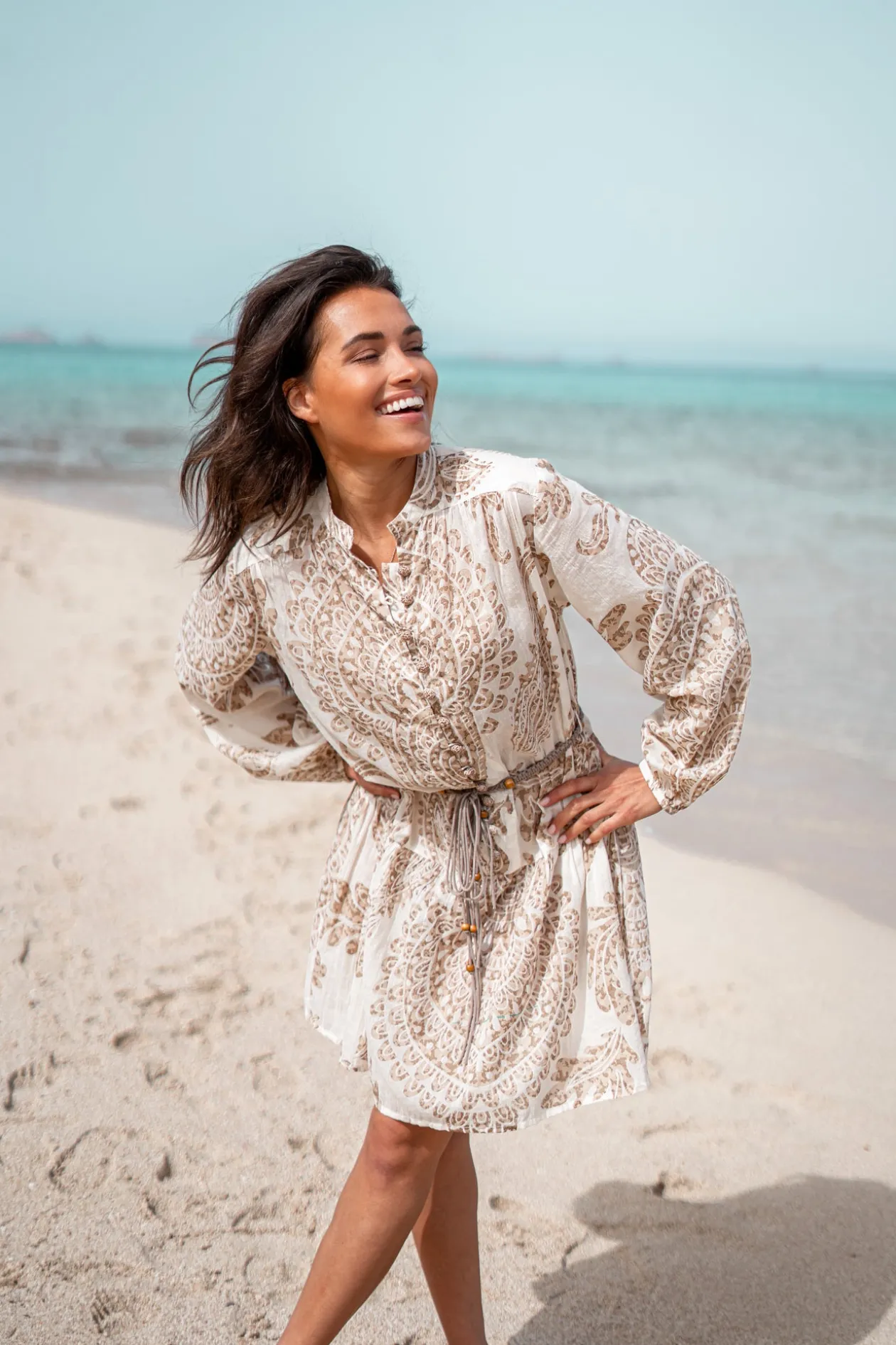 Short Dress Adella Taupe