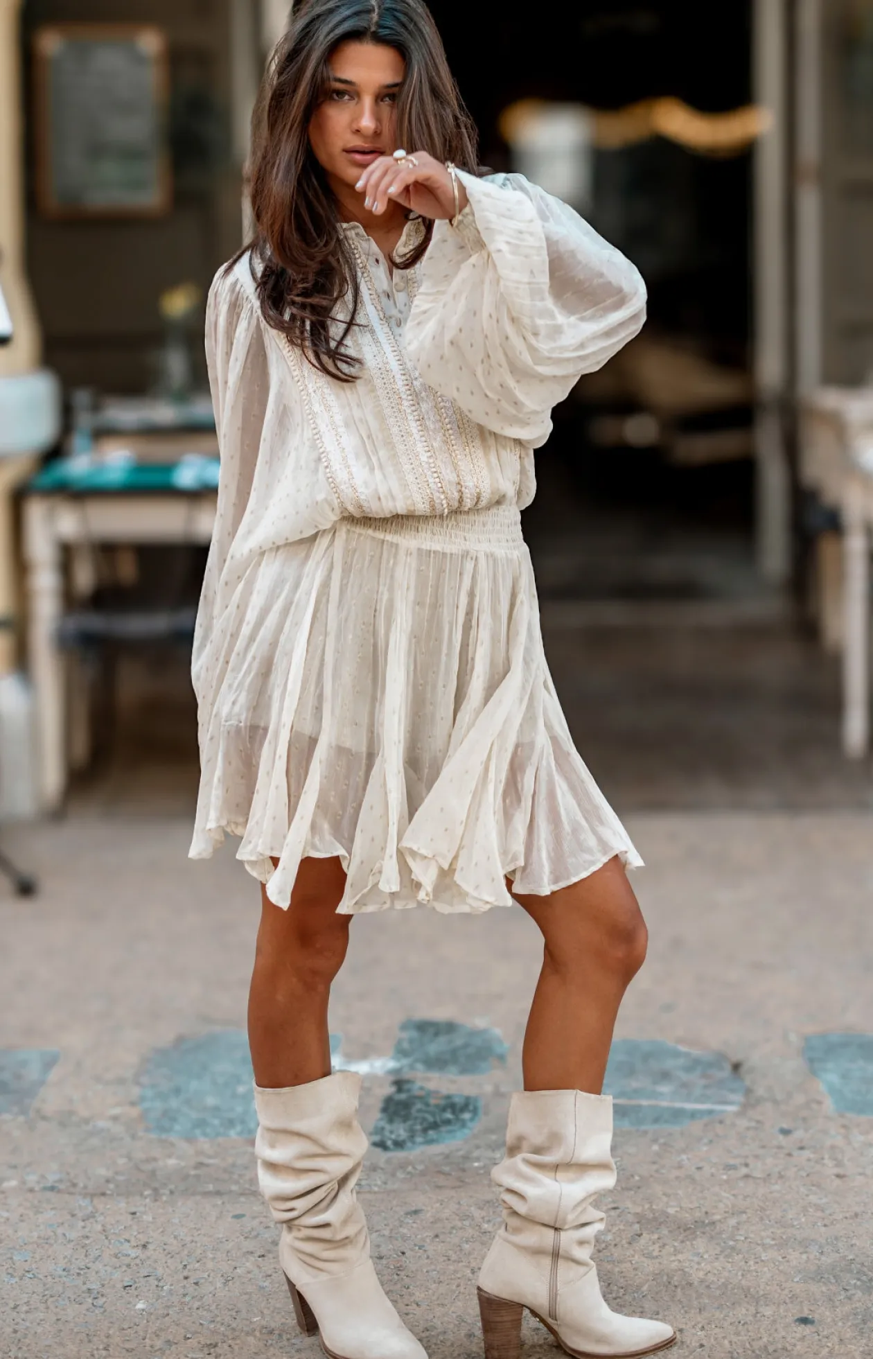 Short Dress Bliss Ecru