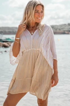 Short Dress Emilia White/ sand