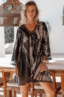Short Dress Inessa Tie Dye Black