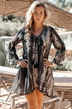 Short Dress Inessa Tie Dye Black
