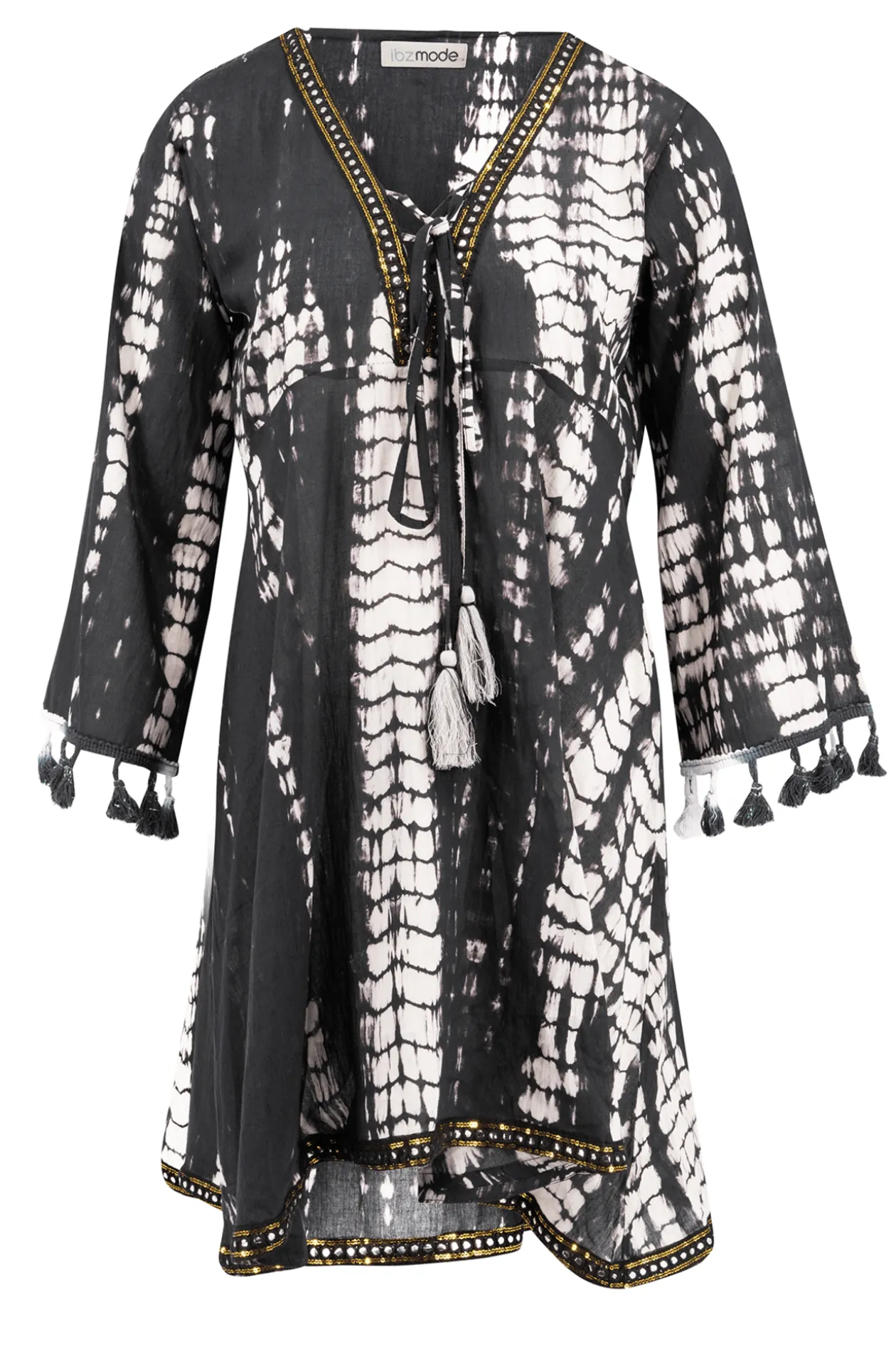 Short Dress Inessa Tie Dye Black