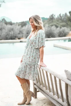 Short Dress Mio Flower Mint