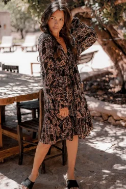 Short Dress Mio Paisley Black