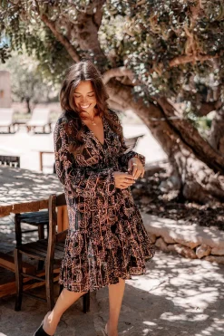Short Dress Mio Paisley Black