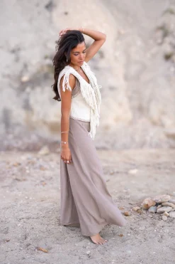 Short Fringe Gilet Esthetica Ecru