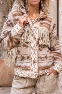 Short Fringe Jacket Nomad Natural