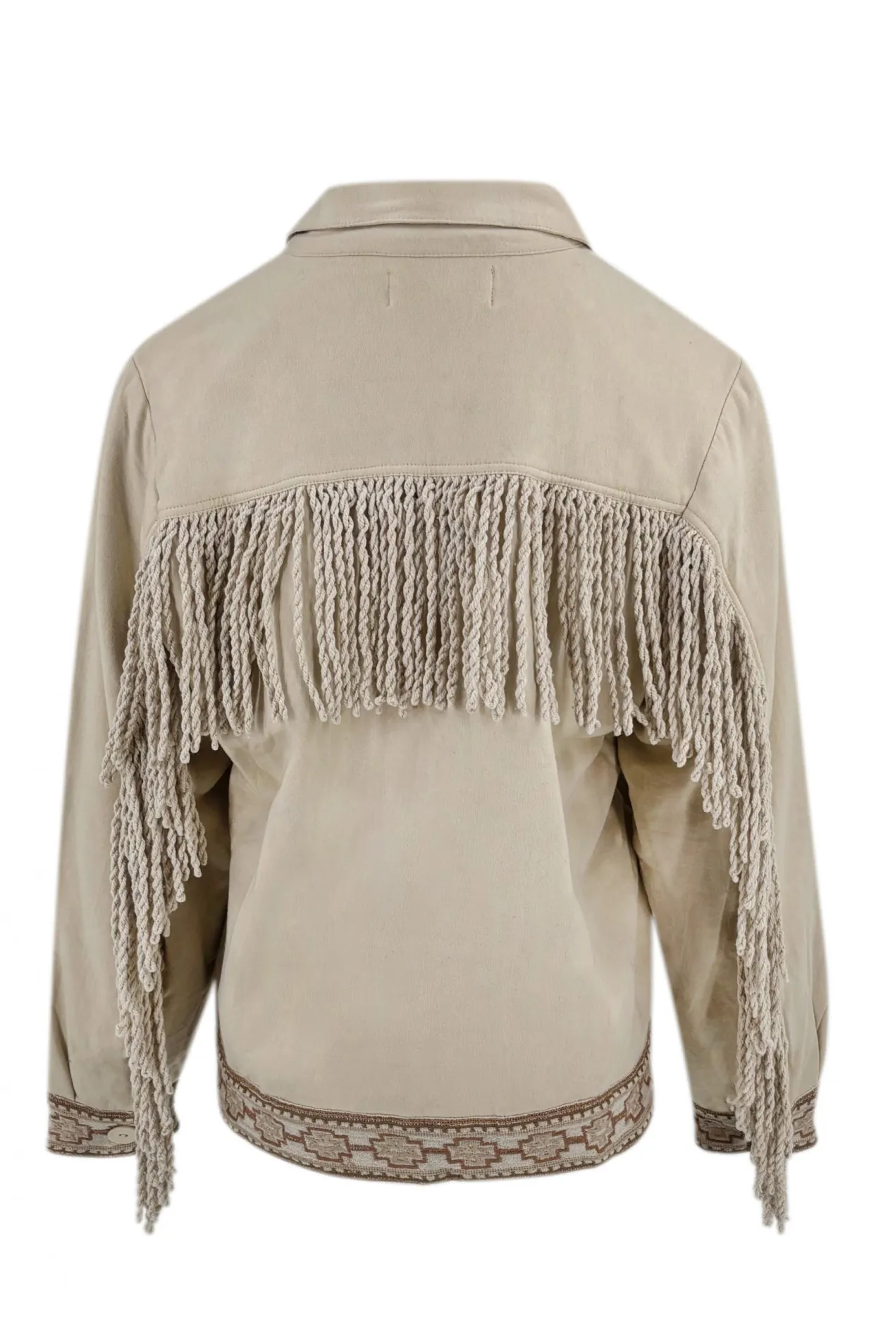 Short Fringe Jacket Nomad Combi Light Sand