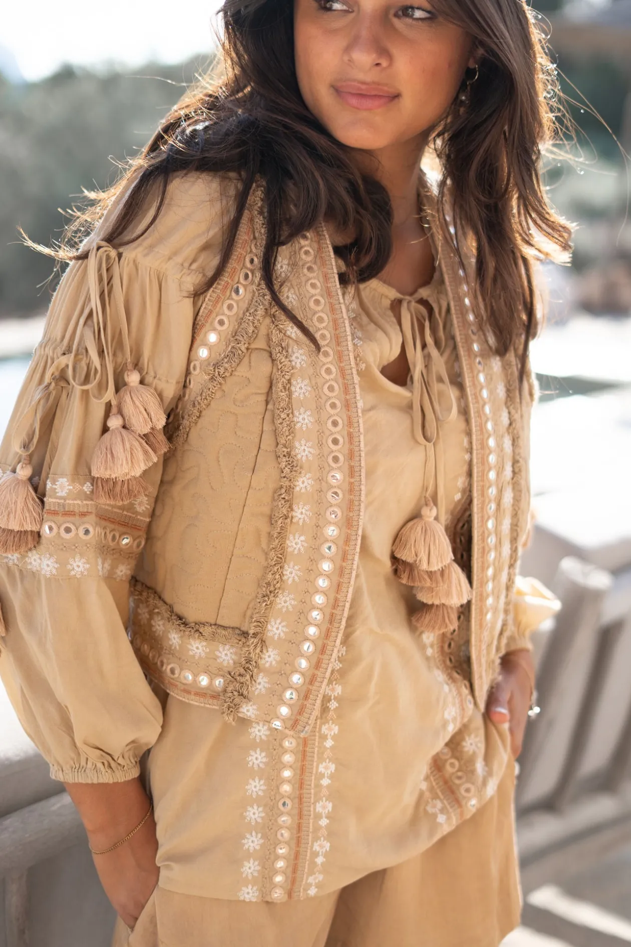 Short Gilet Sierra Riqueza Light Taupe