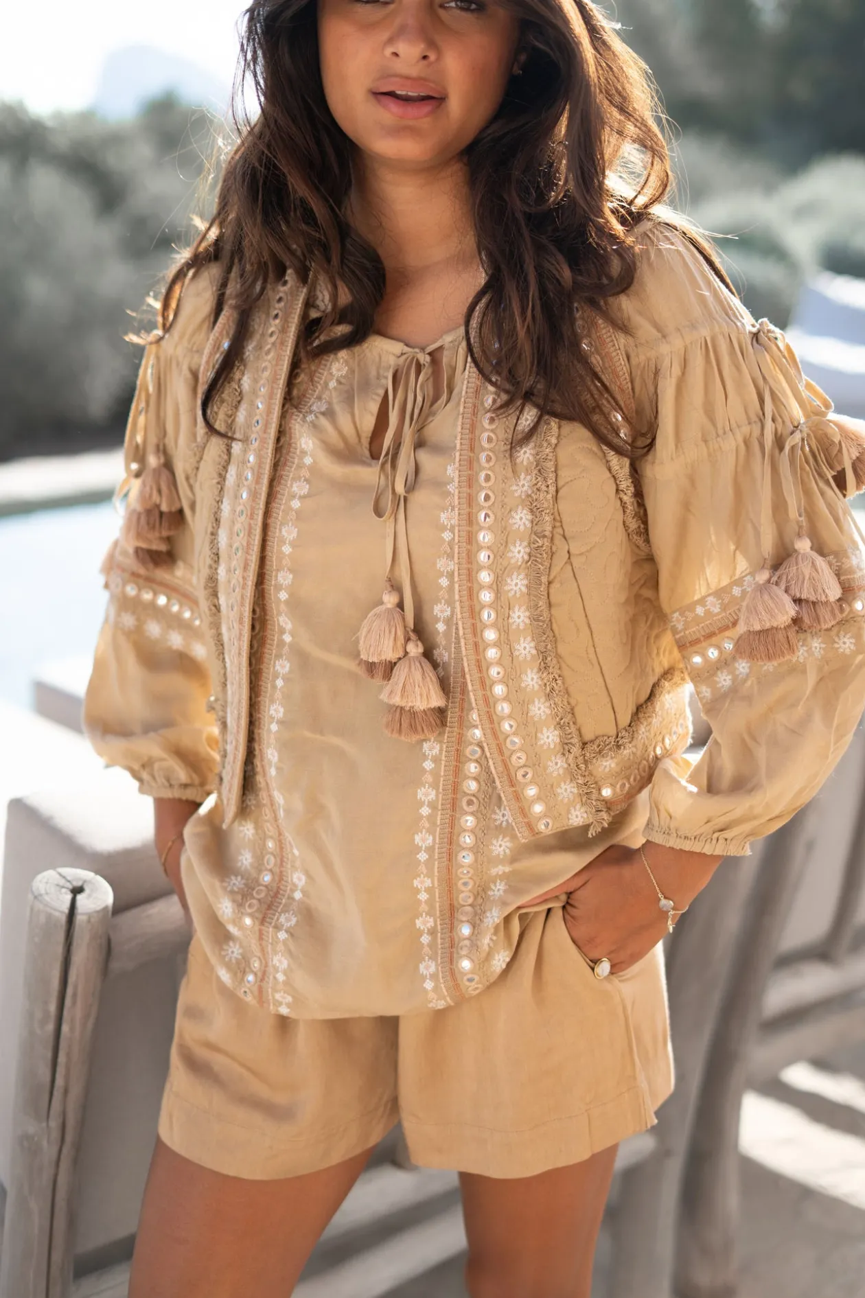 Short Gilet Sierra Riqueza Light Taupe
