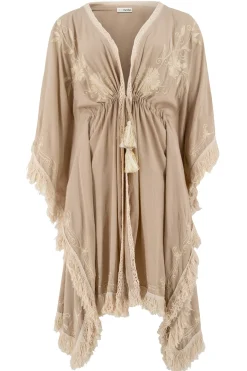 Short Kimono Fringe Kyra Powder