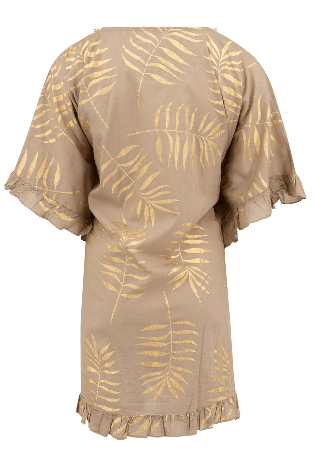 Short Kimono Leafy Taupe