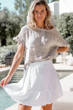 Short Skirt Lin White