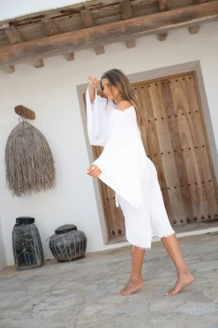 Skirt Wide Linen White